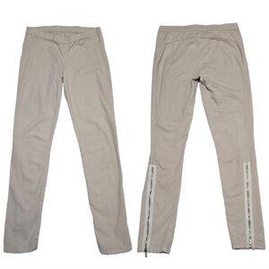 BCBGMAXAZRIA Myles Skinny Pants Almond Blossom Beige Ankle Zip Stretch Small